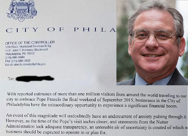 Philadelphia City Controller Alan Butkovitz is surveying business owners in the papal security perimeter about their expectations during the pope's visit.