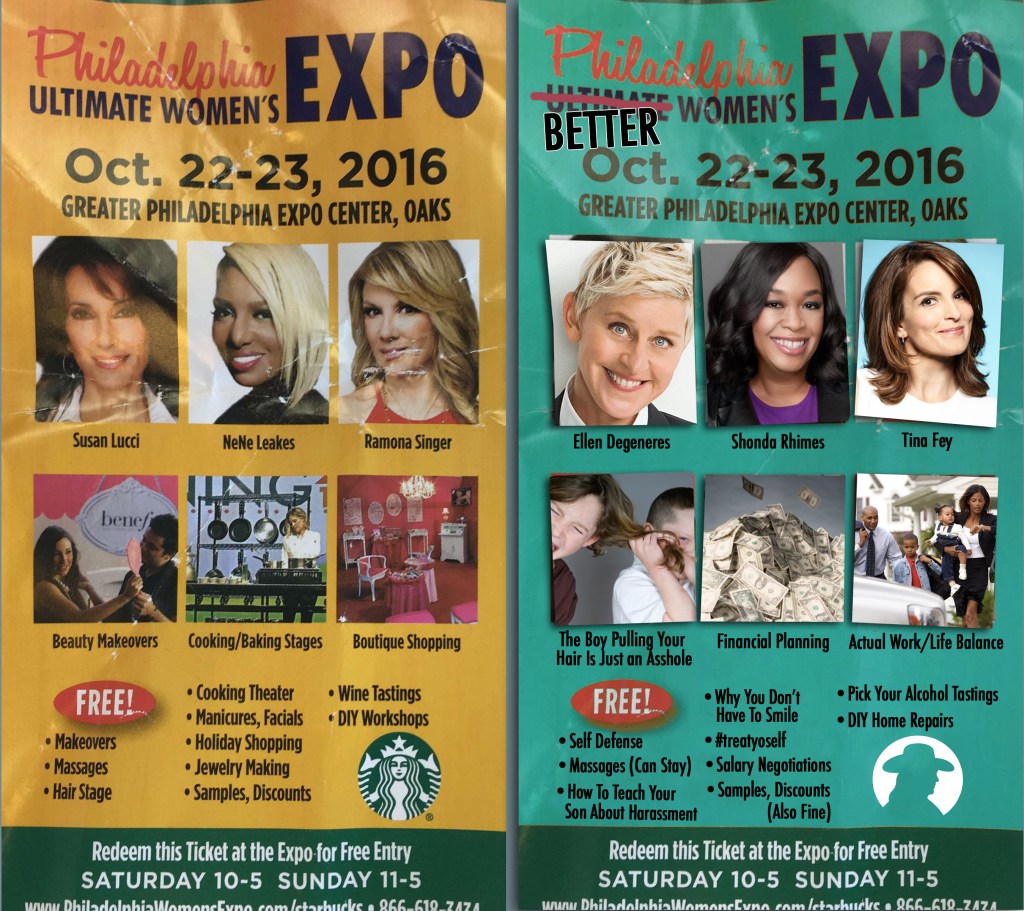 We fixed the Philadelphia Women's Expo (original program on the left).