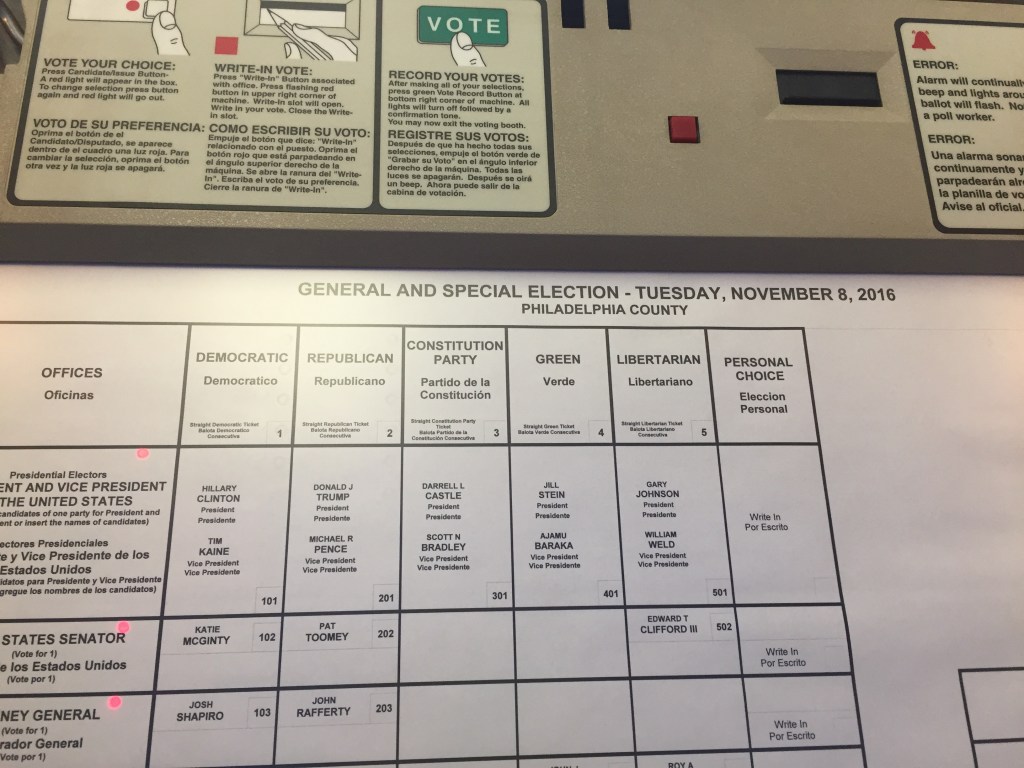 Pennsylvania voting machine