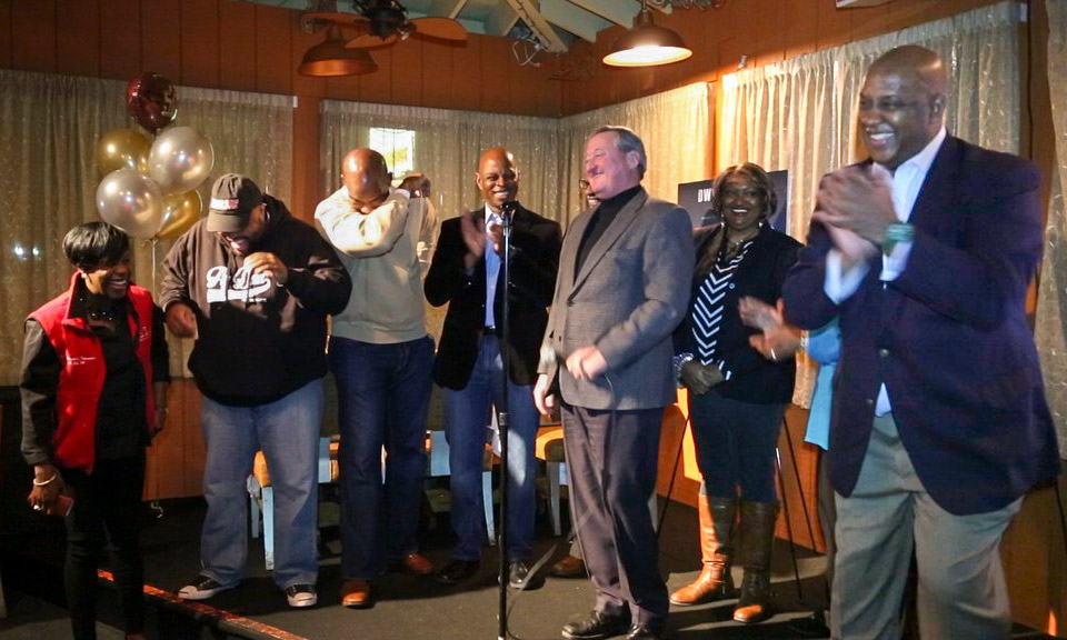 Mayor Jim Kenney and Rep. Dwight Evans spent their Super Bowl at Relish this year