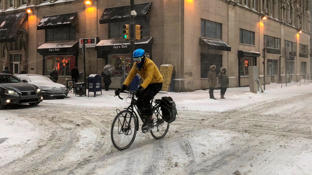 biking in winter