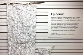 A weaving at the Kensington Storefront, inspired by Philly's addiction epidemic