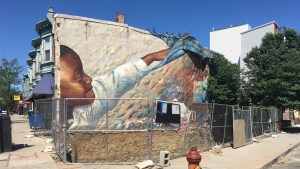 The 'Dream in Flight' mural at Point Breeze Avenue and Dickinson Street