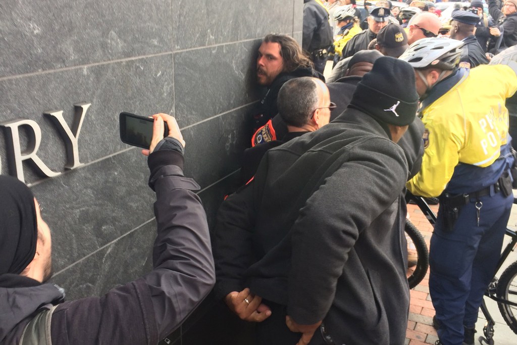 Police arrest a man for the headbutting incident