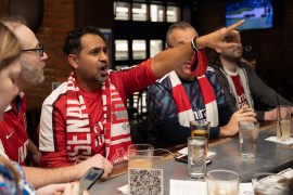 Arsenal supporters gather at Misconduct Tavern on Locust Street, and get very into the game