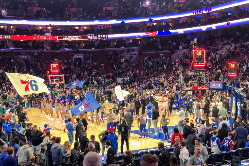 The Wells Fargo Center during Sixers games is like a big party