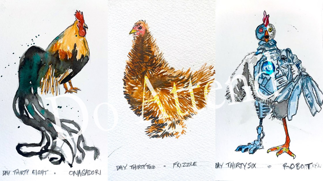 Philadelphia chicken challenge, redux: Artist paints 40 chickens in 40 ...