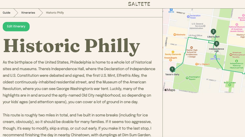 The featured guide on Saltete at launch is all about the founders' hometown