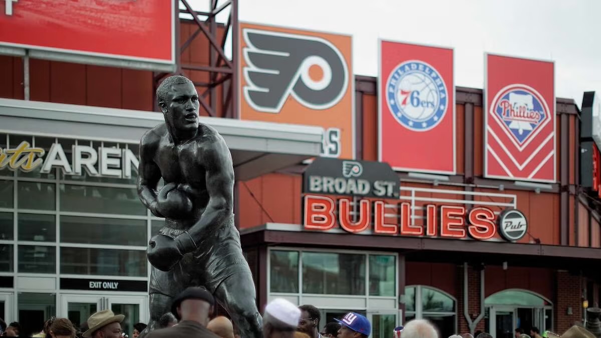 The bronze sculpture of Philly’s real heavyweight champion, an inspiration for Stallone’s fictional creation, has been in the sports complex since 2015.