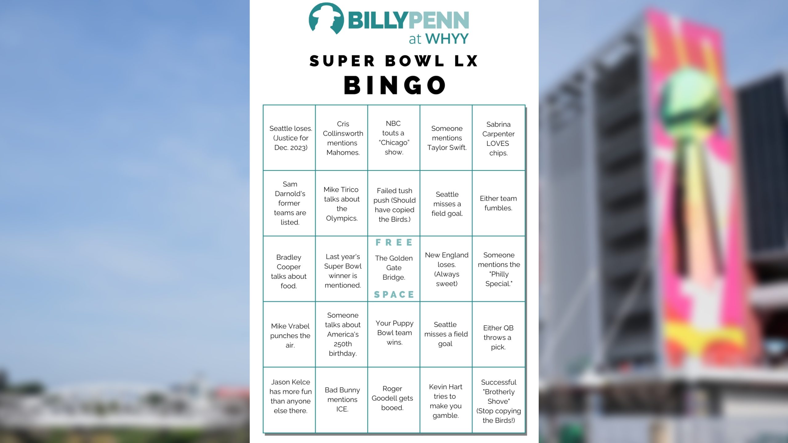 Does a Birds-less Bowl bum you out? Here’s another game to help you get some joy while watching Sunday night.