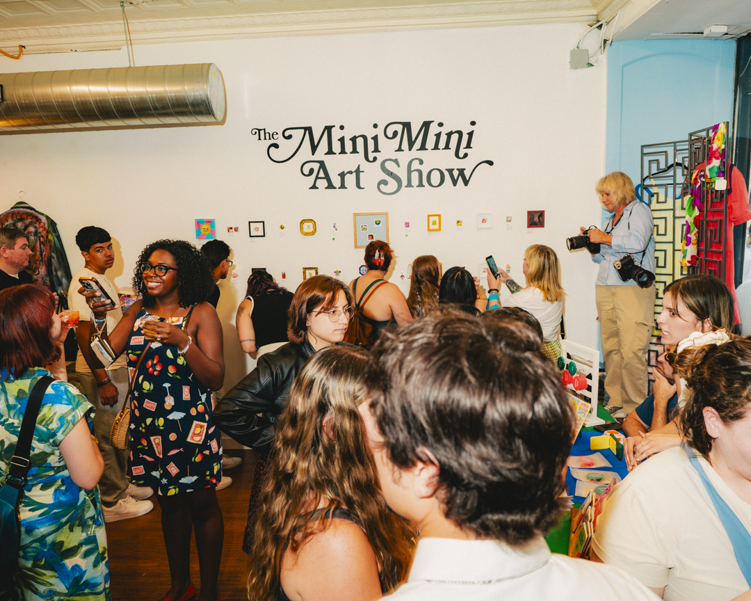 The free show, featuring tiny paintings, origami and sculptures, runs through Aug. 2 at vintage store At My House.